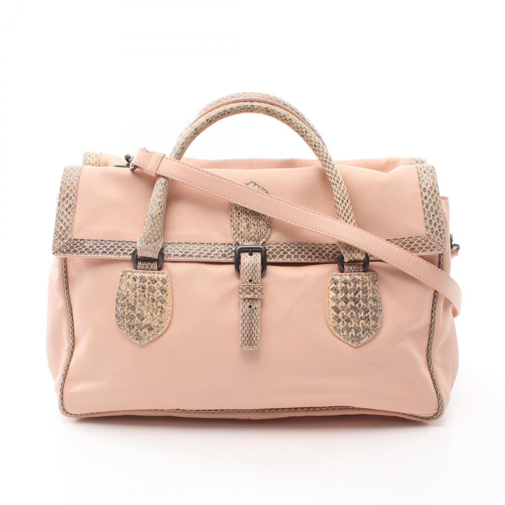 Bottega Veneta Handbag Exotic Leather Pink